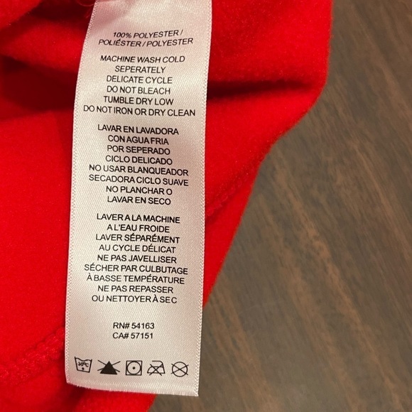 Tommy Hilfiget Red Fleece Zipper Down Jacket.Size L - Picture 14 of 15